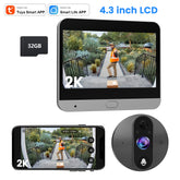 2K WiFi Digital Peephole Doorbell with 32G Memory Card
